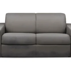 Canapé 2 Places Convertible Express En Tissu CALITO - Anthracite - Couchage Lattes Larges 120 Cm - Matelas 14 Cm Avec Mémoire De Forme DUNLOPILLO -Promos Chesteris Boutique canape 489929