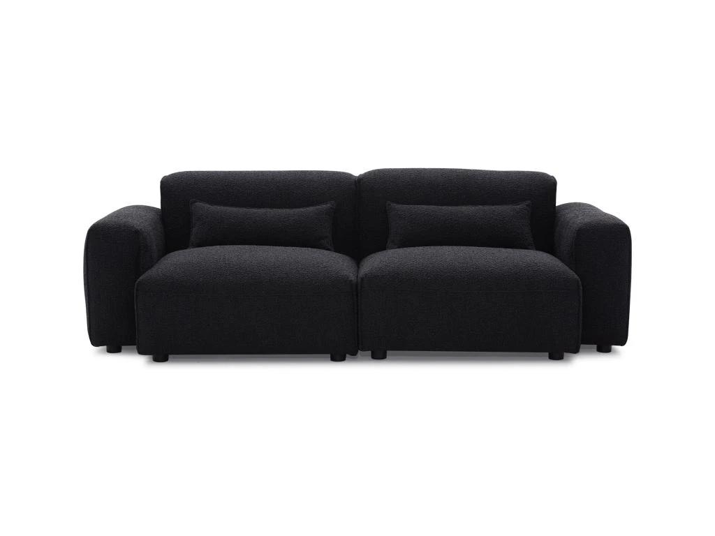 Canapé 3 Places En Tissu Sherpa Effet Peau De Mouton Noir MAGALI 3 Canapé 3 Places En Tissu Sherpa Effet Peau De Mouton Noir MAGALI – Image 3