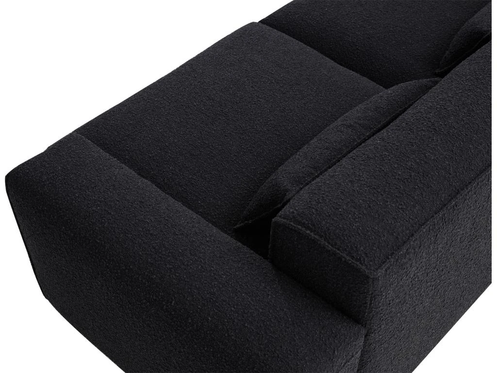 Canapé 3 Places En Tissu Sherpa Effet Peau De Mouton Noir MAGALI 5 Canapé 3 Places En Tissu Sherpa Effet Peau De Mouton Noir MAGALI – Image 5