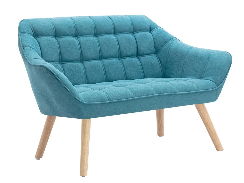 Canapé 2 Places En Tissu Bleu CASERTA 2 Canapé 2 Places En Tissu Bleu CASERTA – Image 2