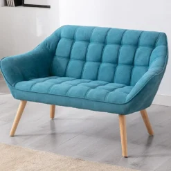 Canapé 2 Places En Tissu Bleu CASERTA 14 Canapé 2 Places En Tissu Bleu CASERTA -Promos Chesteris Boutique canape 492087