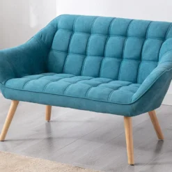 Canapé 2 Places En Tissu Bleu CASERTA 15 Canapé 2 Places En Tissu Bleu CASERTA -Promos Chesteris Boutique canape 492089