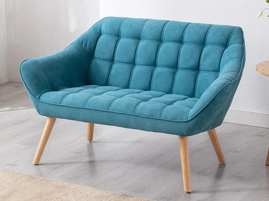 Canapé 2 Places En Tissu Bleu CASERTA 8 Canapé 2 Places En Tissu Bleu CASERTA – Image 8