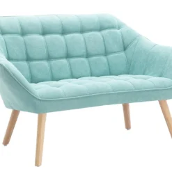 Canapé 2 Places En Tissu Vert D'eau CASERTA -Promos Chesteris Boutique canape 492091