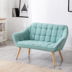 Canapé 2 Places En Tissu Vert D'eau CASERTA