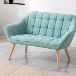 Canapé 2 Places En Tissu Vert D'eau CASERTA -Promos Chesteris Boutique canape 492103