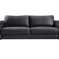 Canapé 3 Places En Cuir Noir Et Passepoil Gris BATUCO 16 Canapé 3 Places En Cuir Noir Et Passepoil Gris BATUCO -Promos Chesteris Boutique canape 495915