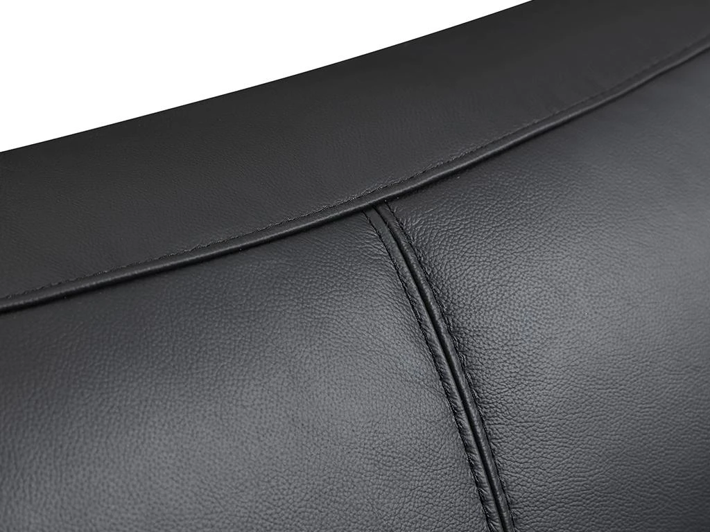 Canapé 3 Places En Cuir Noir Et Passepoil Gris BATUCO 4 Canapé 3 Places En Cuir Noir Et Passepoil Gris BATUCO – Image 4