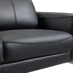 Canapé 3 Places En Cuir Noir Et Passepoil Gris BATUCO 11 Canapé 3 Places En Cuir Noir Et Passepoil Gris BATUCO -Promos Chesteris Boutique canape 495925