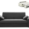 Canapé 3 Places Convertible Express En Simili EMIR - Noir - Couchage à Lattes Larges 140 Cm - Matelas 18 Cm