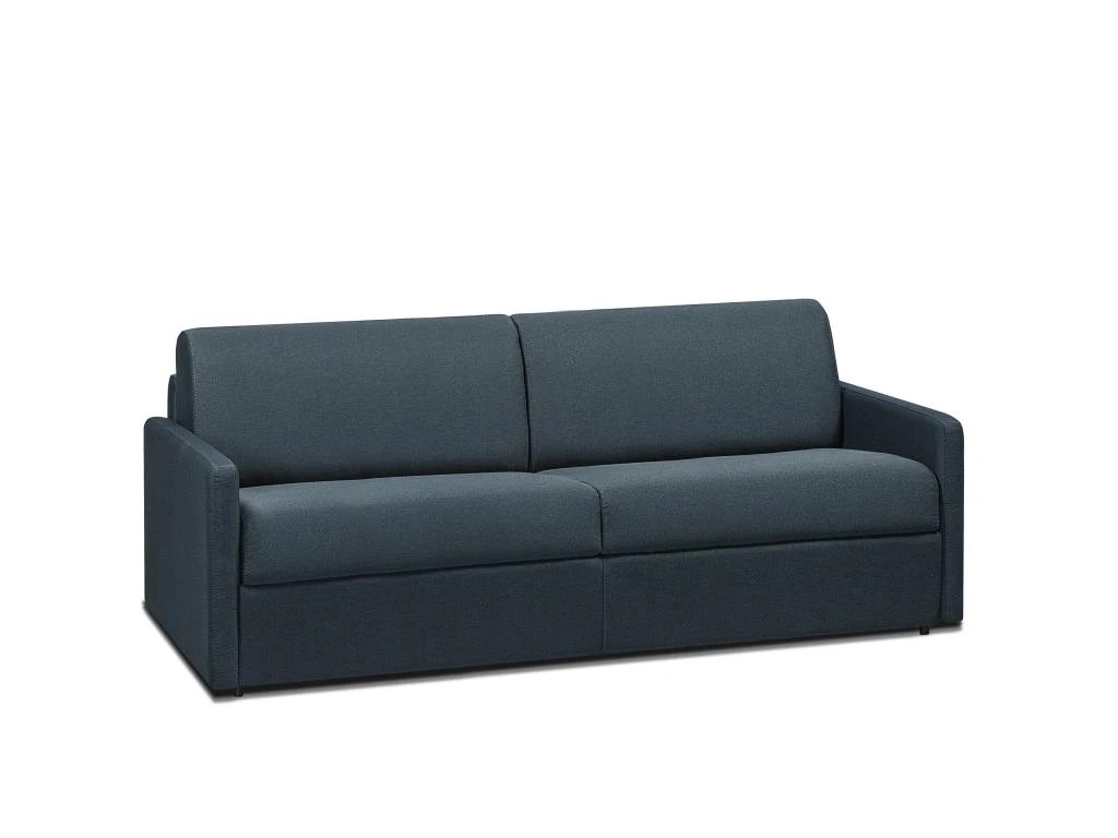 Canapé 4 Places Convertible Express En Tissu CALIFE - Bleu Foncé - Couchage à Lattes Larges 160 Cm - Matelas 14 Cm 3 Canapé 4 Places Convertible Express En Tissu CALIFE - Bleu Foncé - Couchage à Lattes Larges 160 Cm - Matelas 14 Cm – Image 3