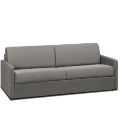Canapé 4 Places Convertible Express En Tissu CALIFE - Gris Clair - Couchage à Lattes Larges 160 Cm - Matelas 18 Cm -Promos Chesteris Boutique canape 503713