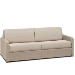 Canapé 4 Places Convertible Express En Tissu CALIFE - Beige - Couchage à Lattes Larges 160 Cm - Matelas 18 Cm -Promos Chesteris Boutique canape 503721