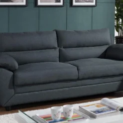 Canapé 3 Places MANOA En Tissu - Anthracite