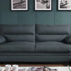 Canapé 3 Places MANOA En Tissu - Anthracite -Promos Chesteris Boutique canape 506589