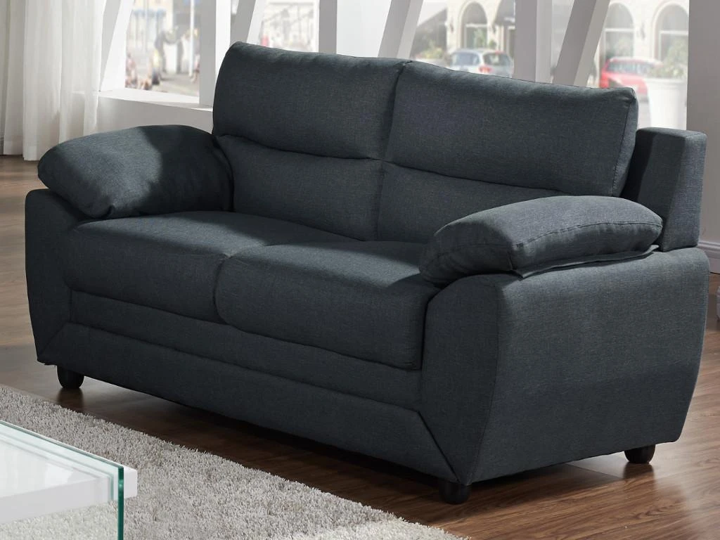 Canapé 2 Places MANOA En Tissu - Anthracite 1 Canapé 2 Places MANOA En Tissu - Anthracite