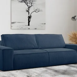 Canapé 4 Places Convertible En Velours Côtelé Bleu Marine AMELIA De Pascal Morabito -Promos Chesteris Boutique canape 507687