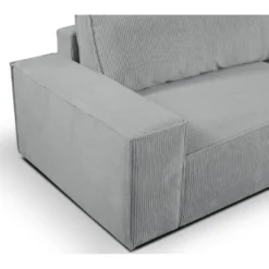 Canapé D'angle Convertible En Velours Côtelé Gris Clair AMELIA De Pascal Morabito - Angle Droit -Promos Chesteris Boutique canape 508805