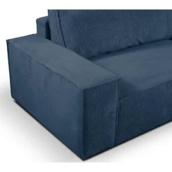 Canapé D'angle Convertible En Velours Côtelé Bleu Marine AMELIA De Pascal Morabito - Angle Droit -Promos Chesteris Boutique canape 508811