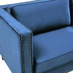 Canapé 3 Places En Velours Bleu MASULI -Promos Chesteris Boutique canape 6007143