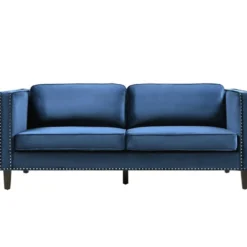 Canapé 3 Places En Velours Bleu MASULI -Promos Chesteris Boutique canape 6007145