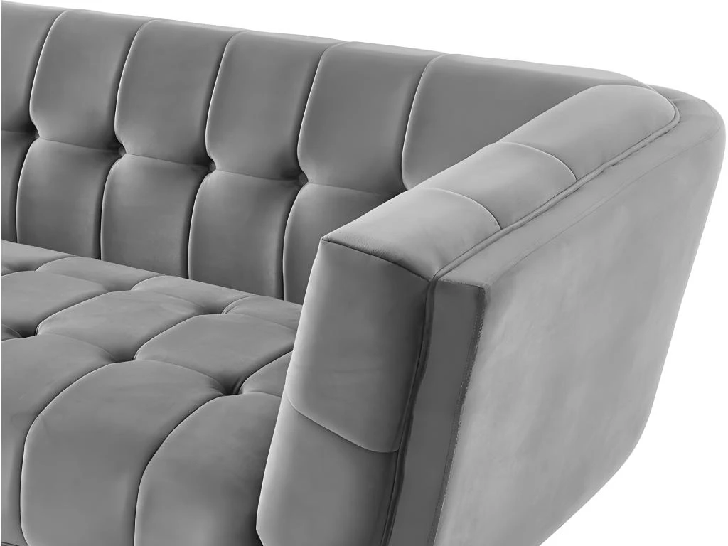 Canapé 3 Places SAMANTHA II En Velours - Gris 6 Canapé 3 Places SAMANTHA II En Velours - Gris – Image 6