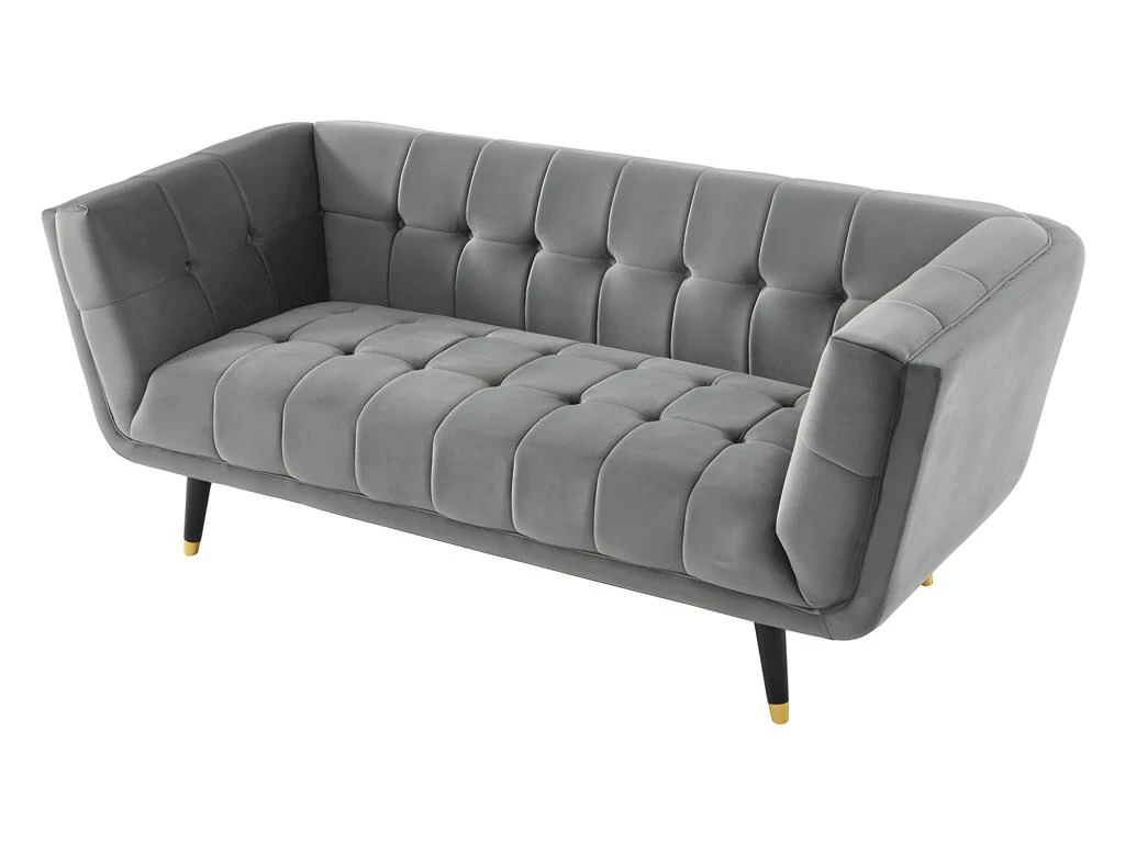 Canapé 3 Places SAMANTHA II En Velours - Gris 4 Canapé 3 Places SAMANTHA II En Velours - Gris – Image 4