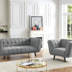 Canapé 3 Places SAMANTHA II En Velours - Gris 10 Canapé 3 Places SAMANTHA II En Velours - Gris -Promos Chesteris Boutique canape 667369