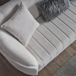 Canapé 3 Places En Tissu Bouclette Blanc Cassé ELFIRA De Pascal Morabito 8 Canapé 3 Places En Tissu Bouclette Blanc Cassé ELFIRA De Pascal Morabito -Promos Chesteris Boutique canape 671329