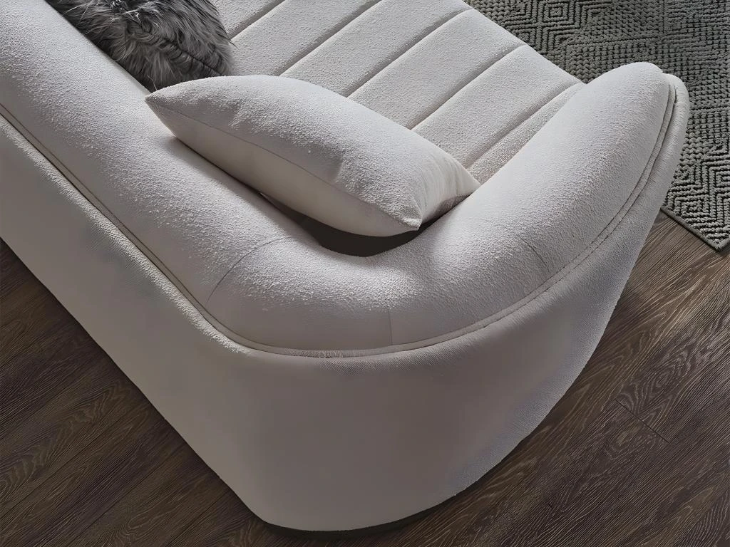 Canapé 3 Places En Tissu Bouclette Blanc Cassé ELFIRA De Pascal Morabito 5 Canapé 3 Places En Tissu Bouclette Blanc Cassé ELFIRA De Pascal Morabito – Image 5