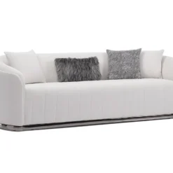 Canapé 3 Places En Tissu Bouclette Blanc Cassé ELFIRA De Pascal Morabito