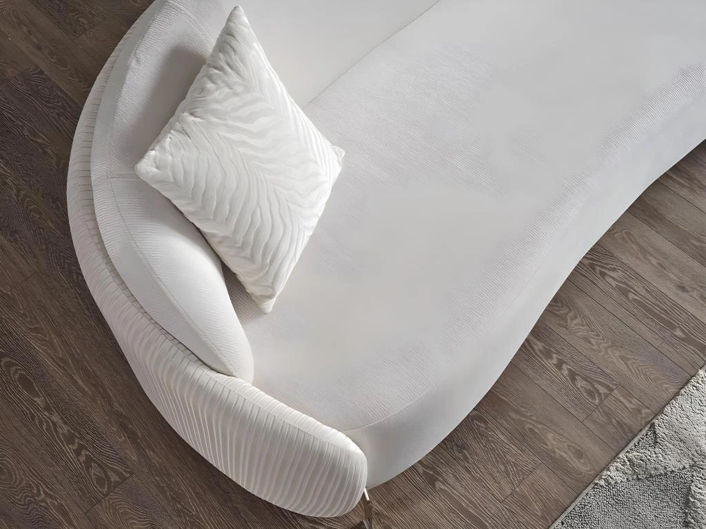 Canapé 3 Places En Velours Blanc Cassé LAMIA De Pascal Morabito 3 Canapé 3 Places En Velours Blanc Cassé LAMIA De Pascal Morabito – Image 3