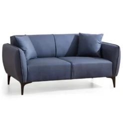 Canapé 2 Places En Tissu Bleu ZADAR