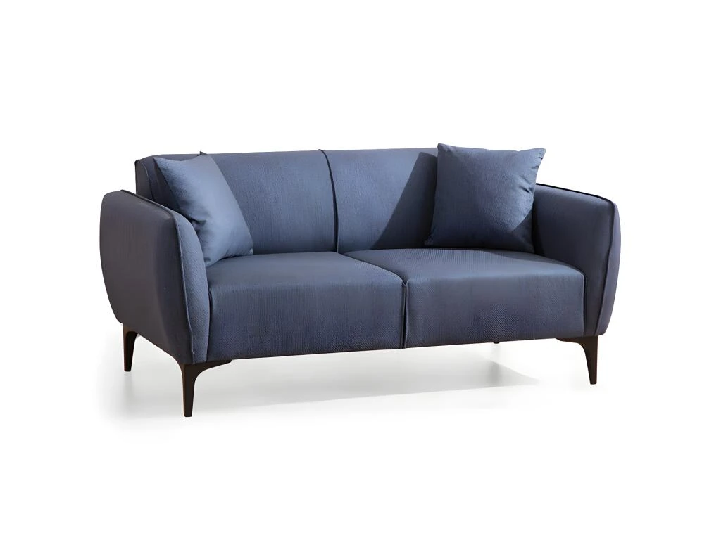 Canapé 2 Places En Tissu Bleu ZADAR 1 Canapé 2 Places En Tissu Bleu ZADAR