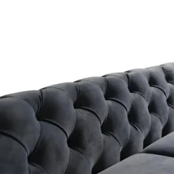 Canapé 3 Places En Velours Anthracite DEFNE 10 Canapé 3 Places En Velours Anthracite DEFNE -Promos Chesteris Boutique canape 714877