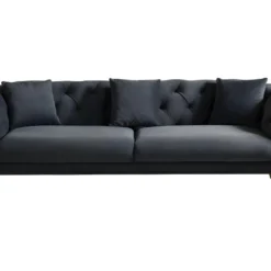 Canapé 3 Places En Velours Anthracite DEFNE 12 Canapé 3 Places En Velours Anthracite DEFNE -Promos Chesteris Boutique canape 714883