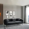 Canapé 3 Places En Velours Anthracite DEFNE