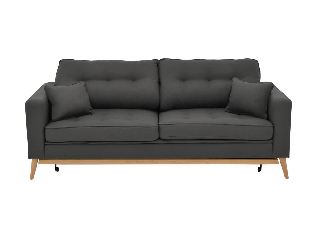 Canapé 3 Places Convertible En Tissu Anthracite KENZA 3 Canapé 3 Places Convertible En Tissu Anthracite KENZA – Image 3