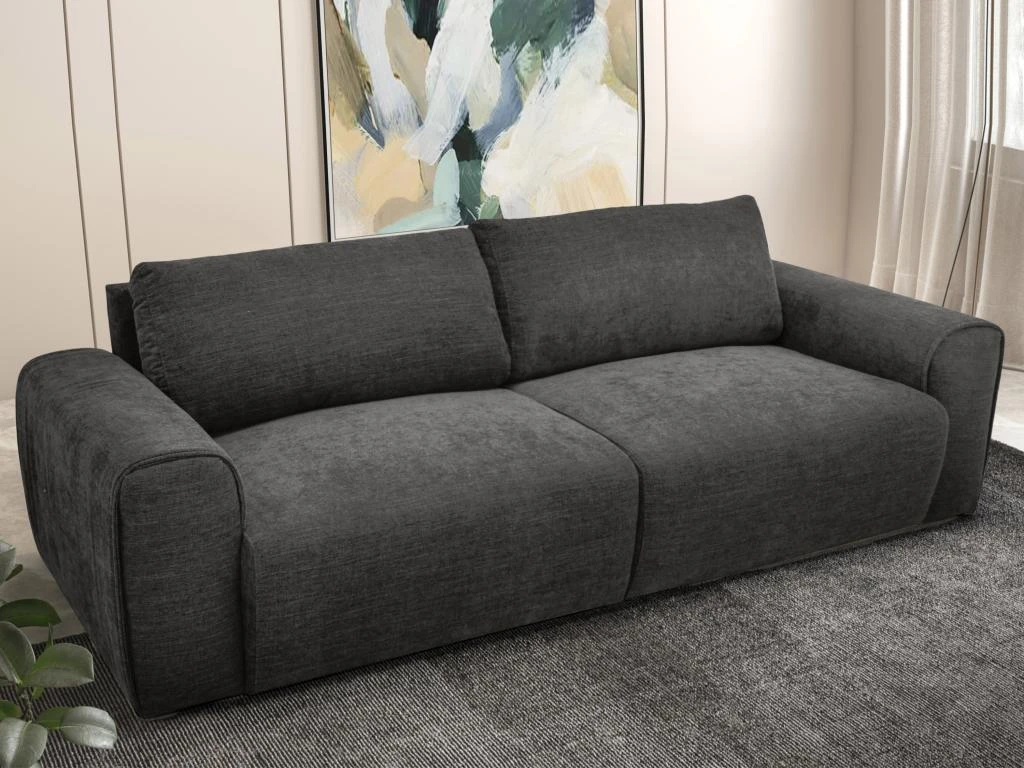 Canapé 3 Places En Tissu Anthracite GLADYS 2 Canapé 3 Places En Tissu Anthracite GLADYS – Image 2