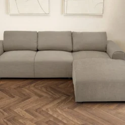 Canapé D'angle Droit En Tissu Beige GLADYS