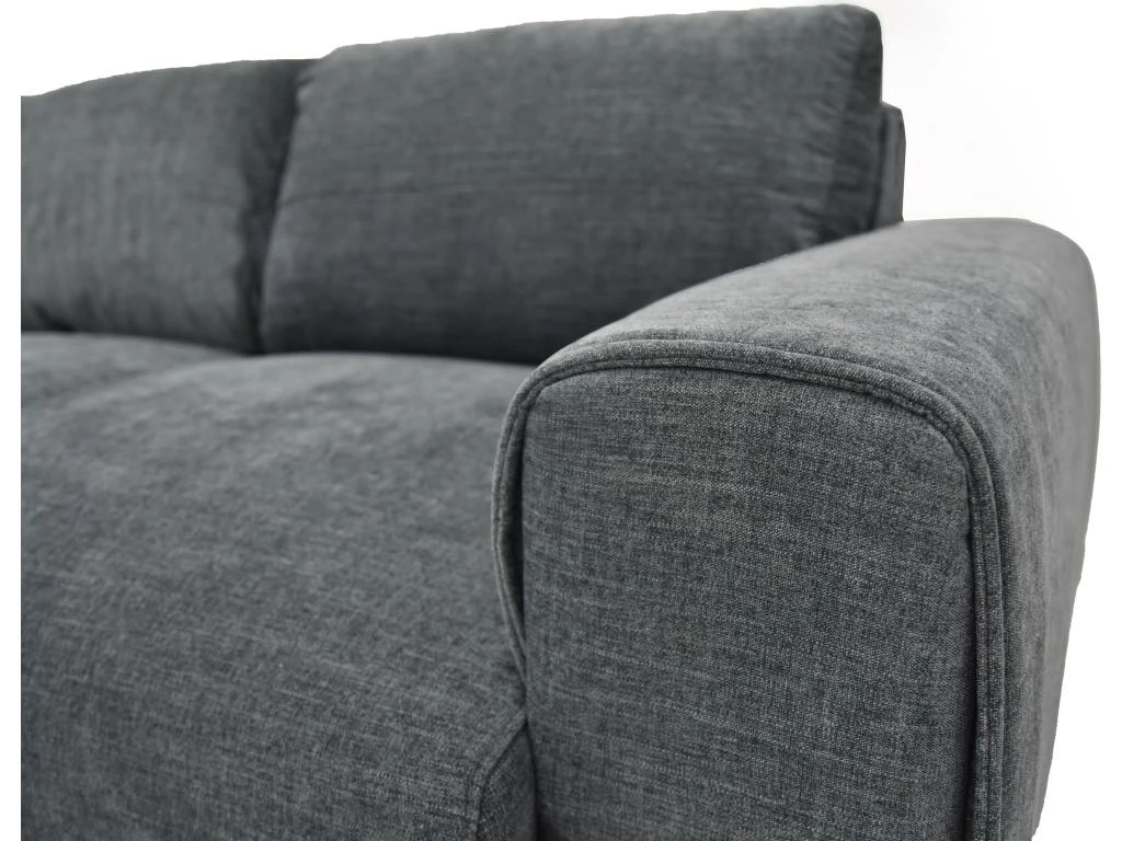 Canapé D'angle Droit En Tissu Bleu Gris GLADYS 5 Canapé D'angle Droit En Tissu Bleu Gris GLADYS – Image 5