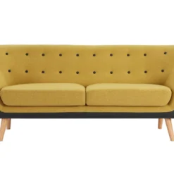 Canapé 3 Places En Tissu Jaune Et Anthracite SERTI II -Promos Chesteris Boutique canape 8119539