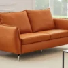 Canapé 2 Places En Cuir Camel LADOGA