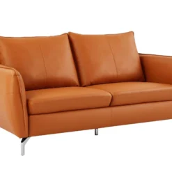 Canapé 2 Places En Cuir Camel LADOGA -Promos Chesteris Boutique canape 8345875