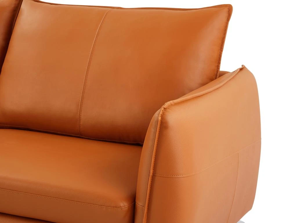 Canapé 3 Places En Cuir Camel LADOGA 4 Canapé 3 Places En Cuir Camel LADOGA – Image 4