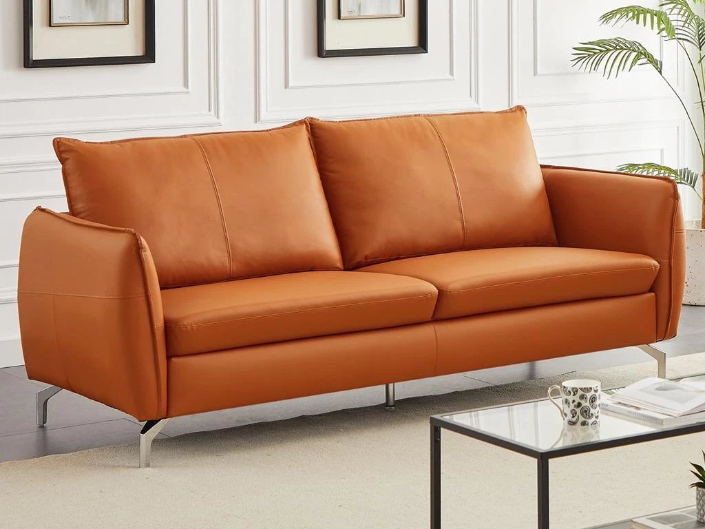 Canapé 3 Places En Cuir Camel LADOGA 1 Canapé 3 Places En Cuir Camel LADOGA