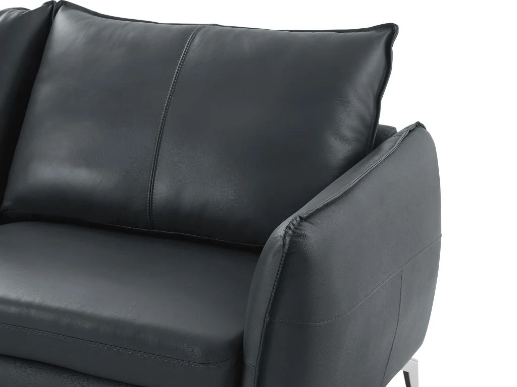 Canapé 3 Places En Cuir Noir LADOGA 4 Canapé 3 Places En Cuir Noir LADOGA – Image 4