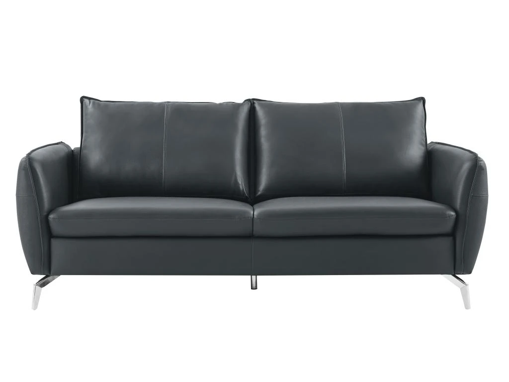 Canapé 3 Places En Cuir Noir LADOGA 2 Canapé 3 Places En Cuir Noir LADOGA – Image 2