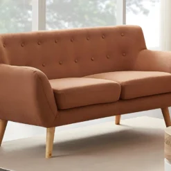 Canapé 2 Places En Tissu Orange SERTI II