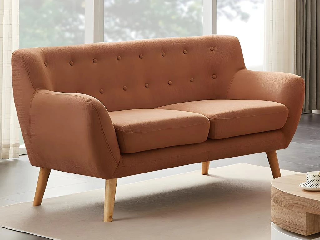 Canapé 2 Places En Tissu Orange SERTI II 1 Canapé 2 Places En Tissu Orange SERTI II